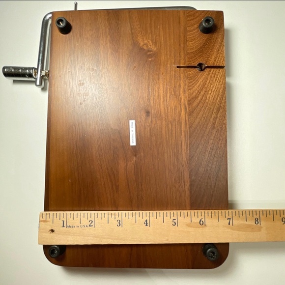 Cheese Tray w/Slicer Walnut Wood New with Open Box - Picture 6 of 6